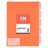 FM Pocket L Shape 5 Tab A4 Red 5 Pack